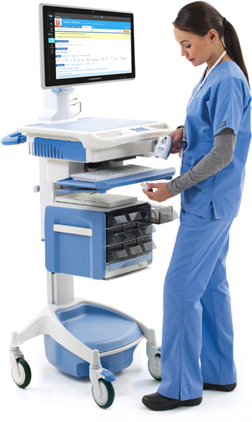 Cart with Locking Medical Drawers